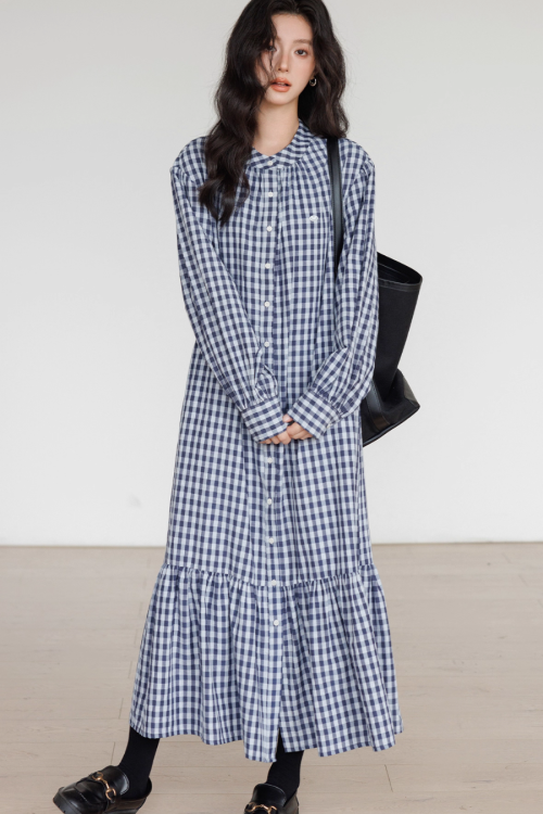 Ribbon Gingham Check Dress