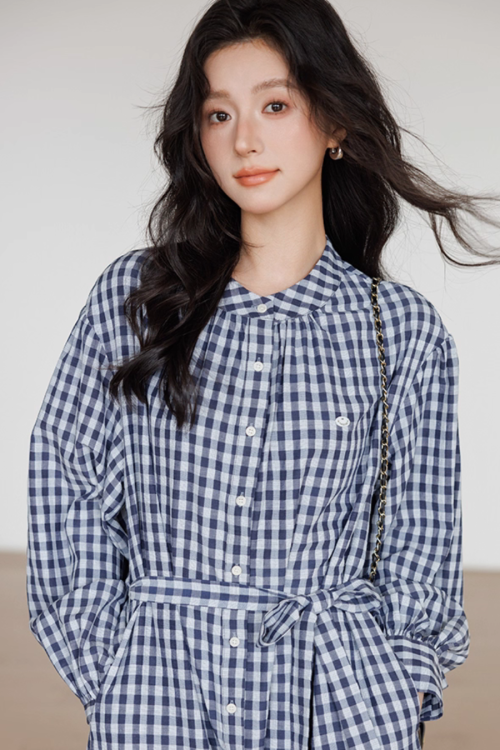 Ribbon Gingham Check Dress