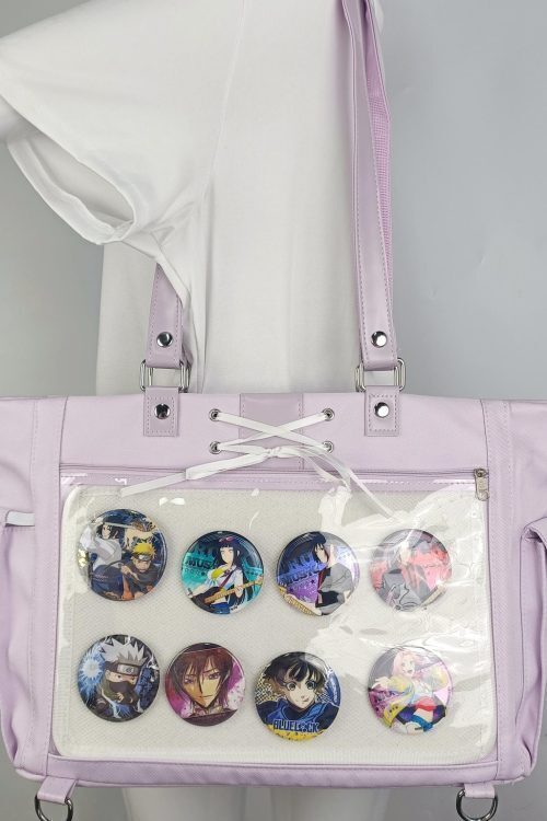 Ribbon Ita Backpack with Clear Window and Included Insert for Plushies and Pins