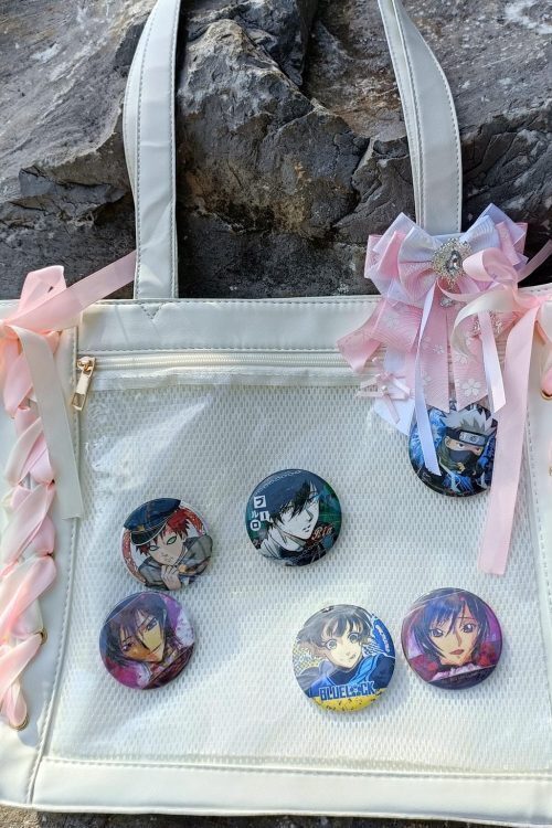 Ribbon Ita Shoulder Bag with Clear Window for Plushies and Pins