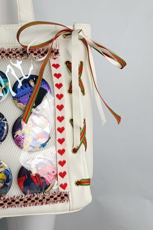 Ribbon Ita Shoulder Bag with Clear Window for Plushies and Pins