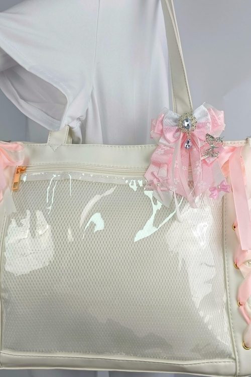 Ribbon Ita Shoulder Bag with Clear Window for Plushies and Pins