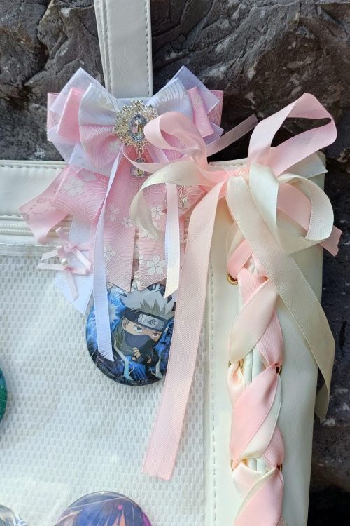 Ribbon Ita Shoulder Bag with Clear Window for Plushies and Pins