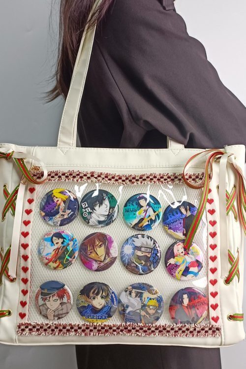 Ribbon Ita Shoulder Bag with Clear Window for Plushies and Pins