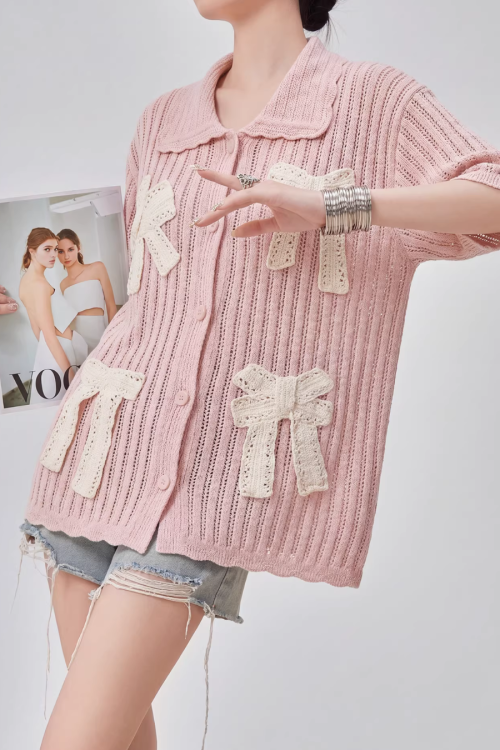 Ribbon Motif Knit Top