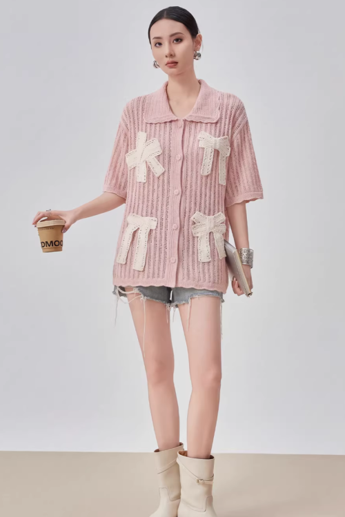 Ribbon Motif Knit Top