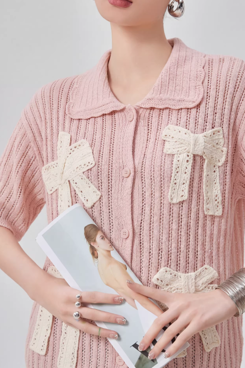 Ribbon Motif Knit Top