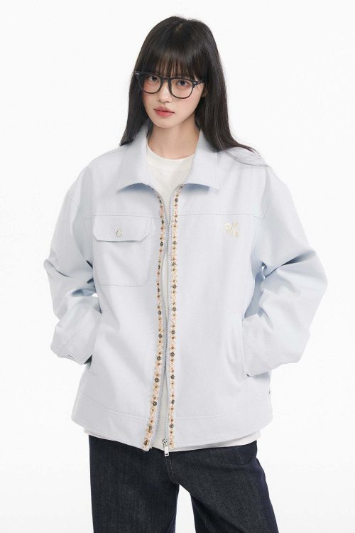 Ribbon Spliced Collar Jacket