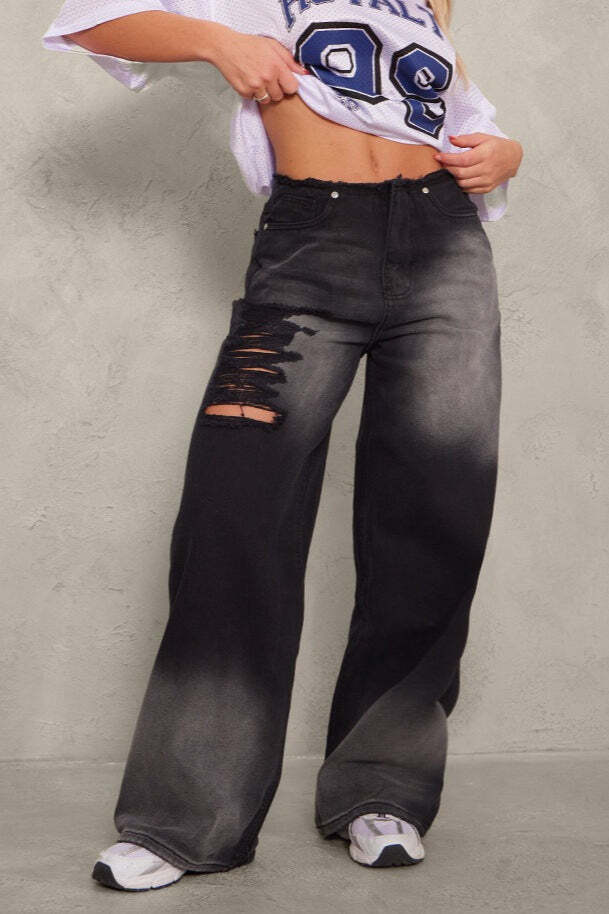 Ripped Color Block Ink Splash Distressed Jeans Ripped Color Block Ink Splash Distressed Jeans