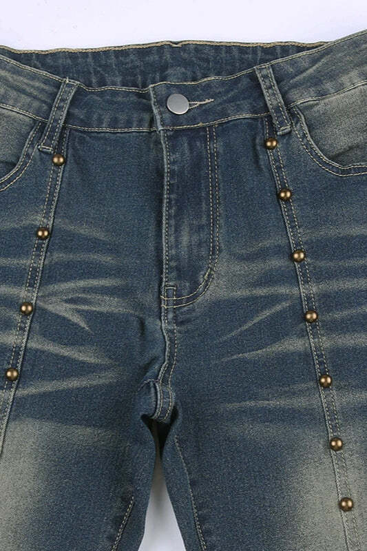 Rivet Stitch Low Rise Flared Jeans Rivet Stitch Low Rise Flared Jeans