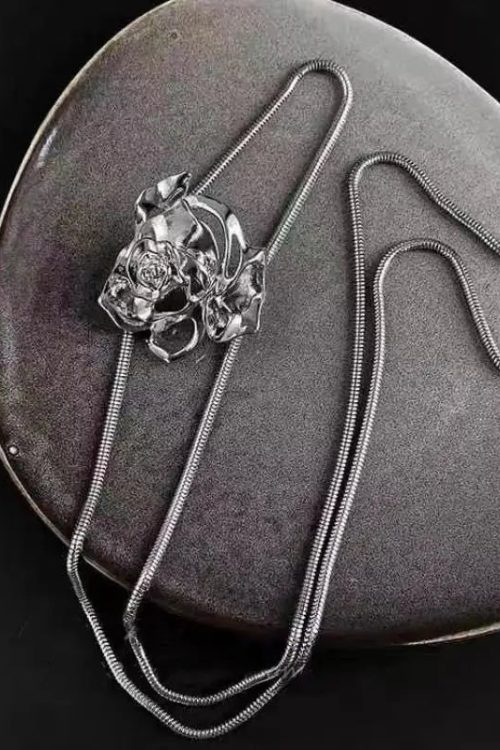Rose Bolo Lariat Necklace