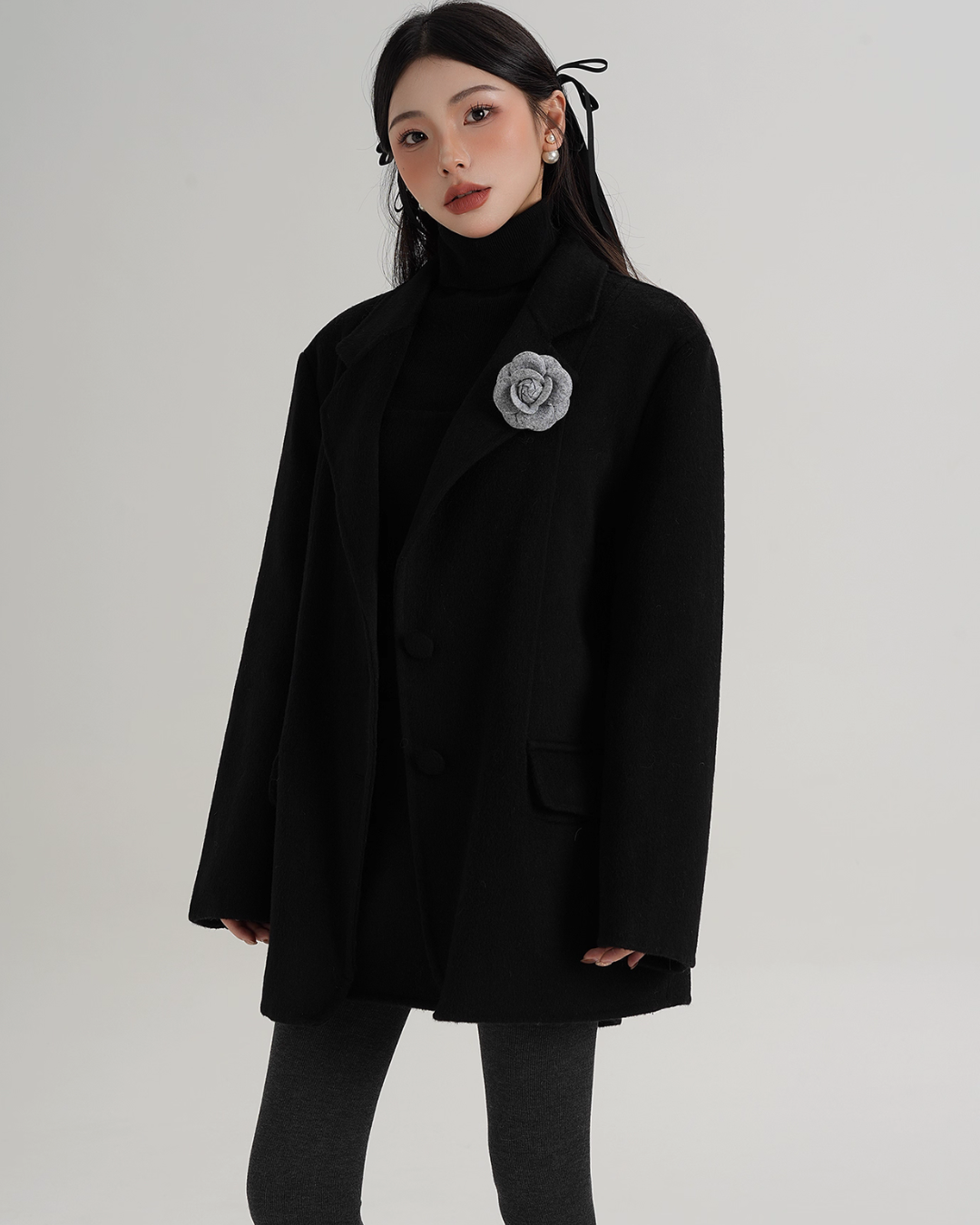 Rose Motif Wool Jacket / Cami Knit Dress Rose Motif Wool Jacket / Cami Knit Dress