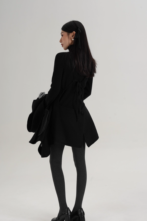 Rose Motif Wool Jacket / Cami Knit Dress