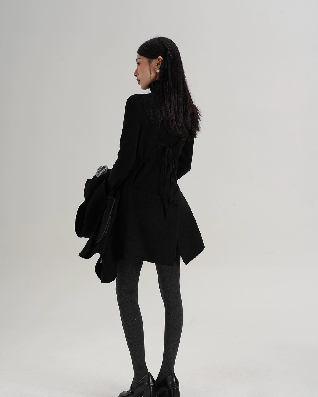 Rose Motif Wool Jacket / Cami Knit Dress Rose Motif Wool Jacket / Cami Knit Dress