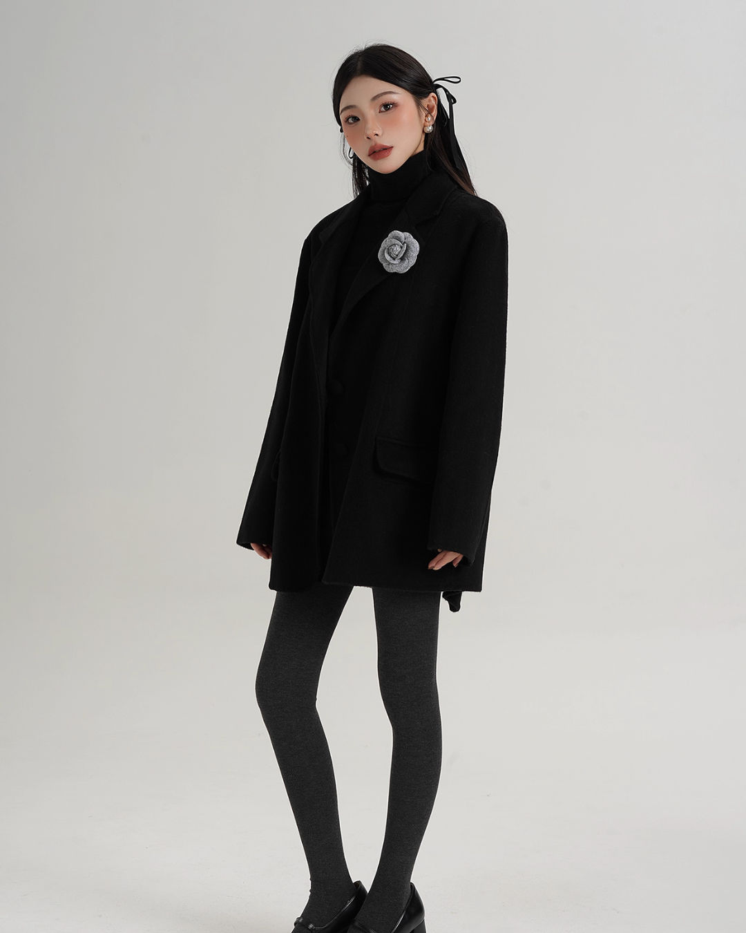 Rose Motif Wool Jacket / Cami Knit Dress Rose Motif Wool Jacket / Cami Knit Dress