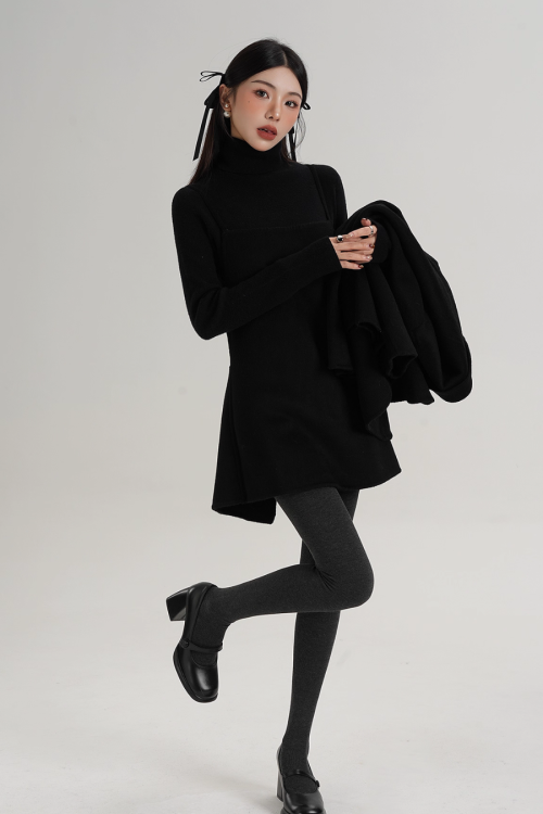 Rose Motif Wool Jacket / Cami Knit Dress