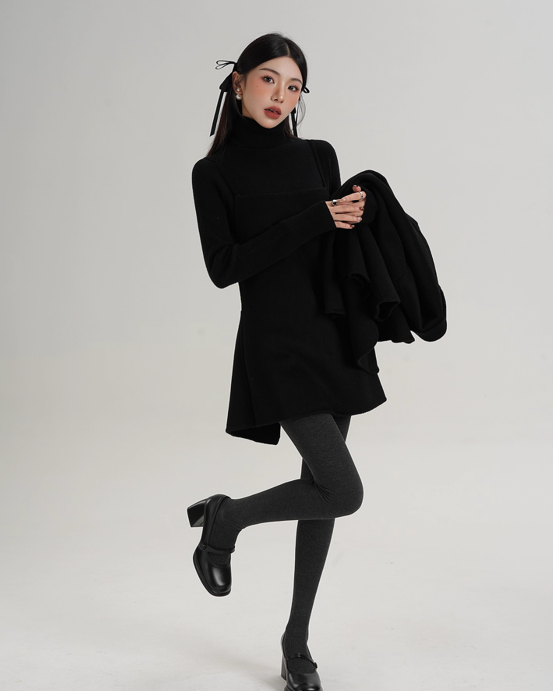 Rose Motif Wool Jacket / Cami Knit Dress Rose Motif Wool Jacket / Cami Knit Dress