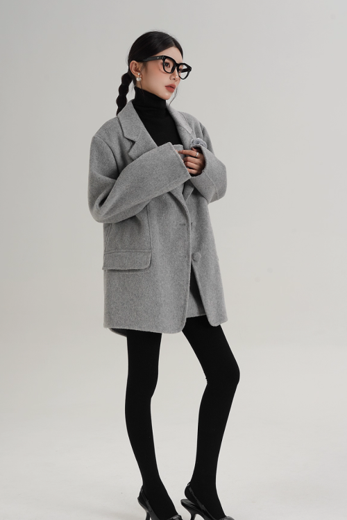 Rose Motif Wool Jacket / Cami Knit Dress