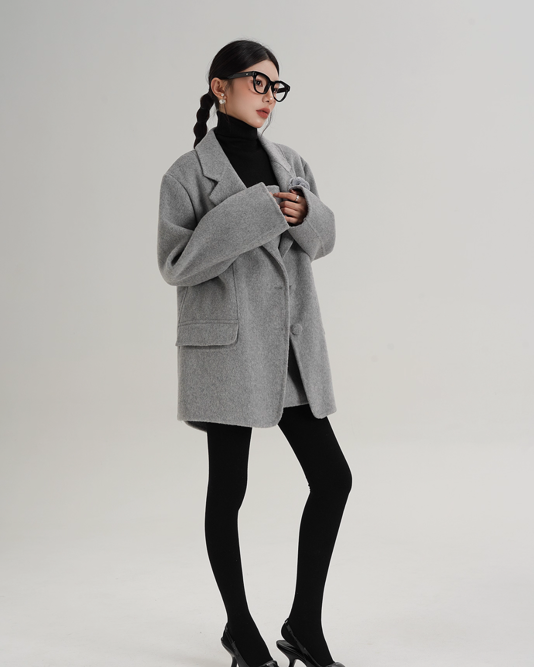 Rose Motif Wool Jacket / Cami Knit Dress Rose Motif Wool Jacket / Cami Knit Dress