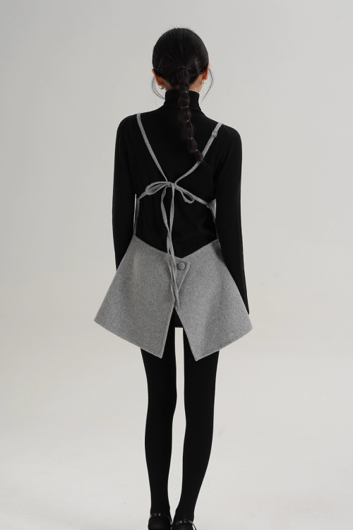 Rose Motif Wool Jacket / Cami Knit Dress