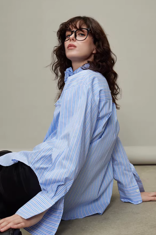 Rose Stripe Loose Shirt