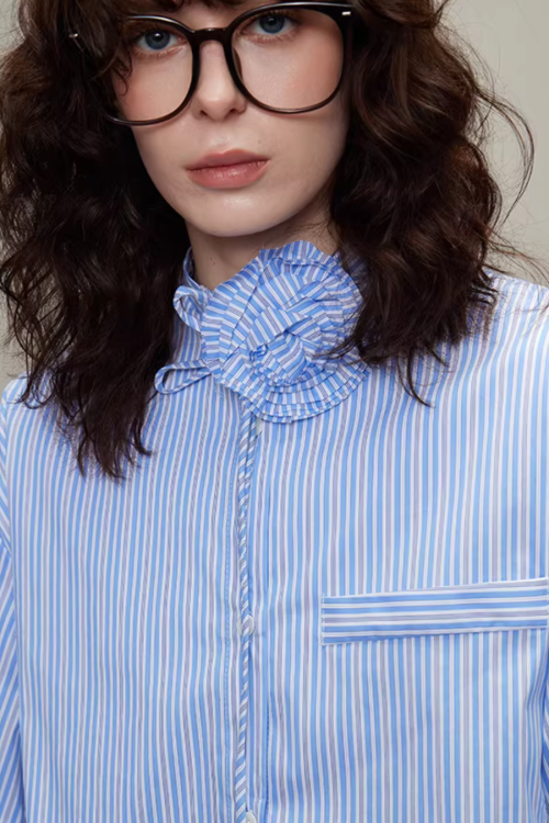 Rose Stripe Loose Shirt
