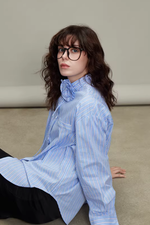 Rose Stripe Loose Shirt