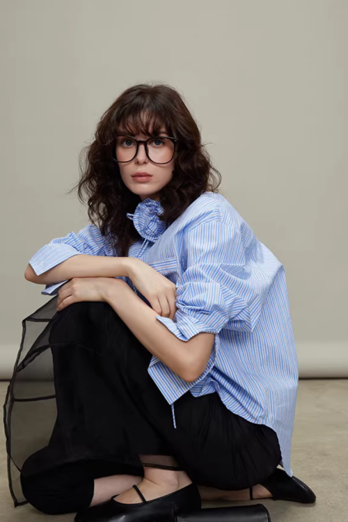 Rose Stripe Loose Shirt