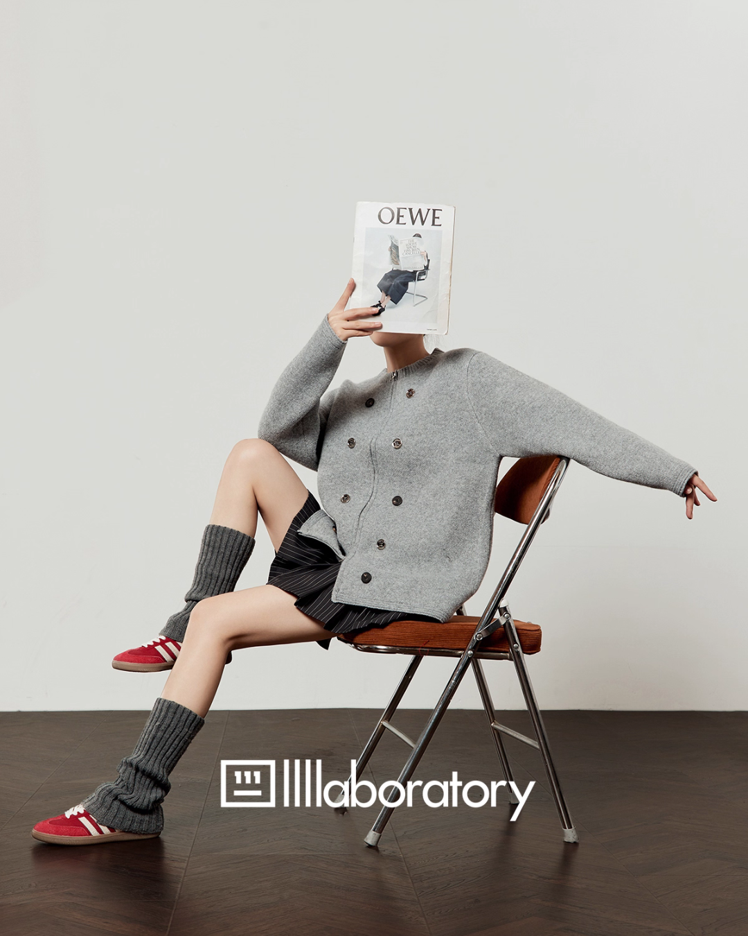 Round Knit Top / Striped A-Line Mini Skirt Round Knit Top / Striped A-Line Mini Skirt