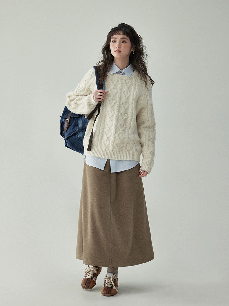 Round Neck Cable Knit Top Round Neck Cable Knit Top