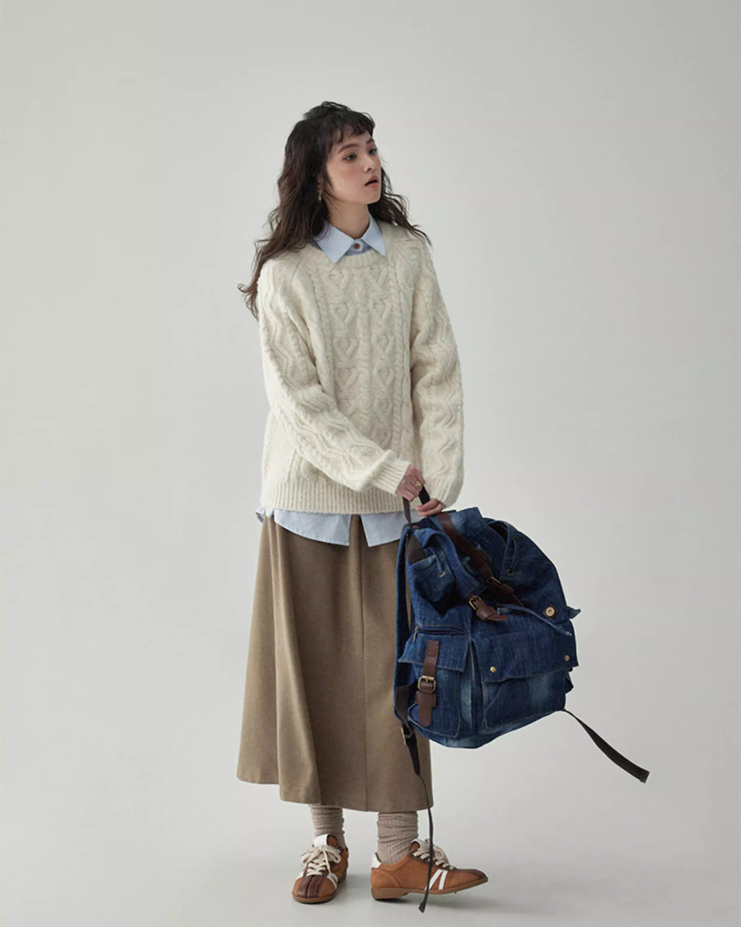 Round Neck Cable Knit Top Round Neck Cable Knit Top