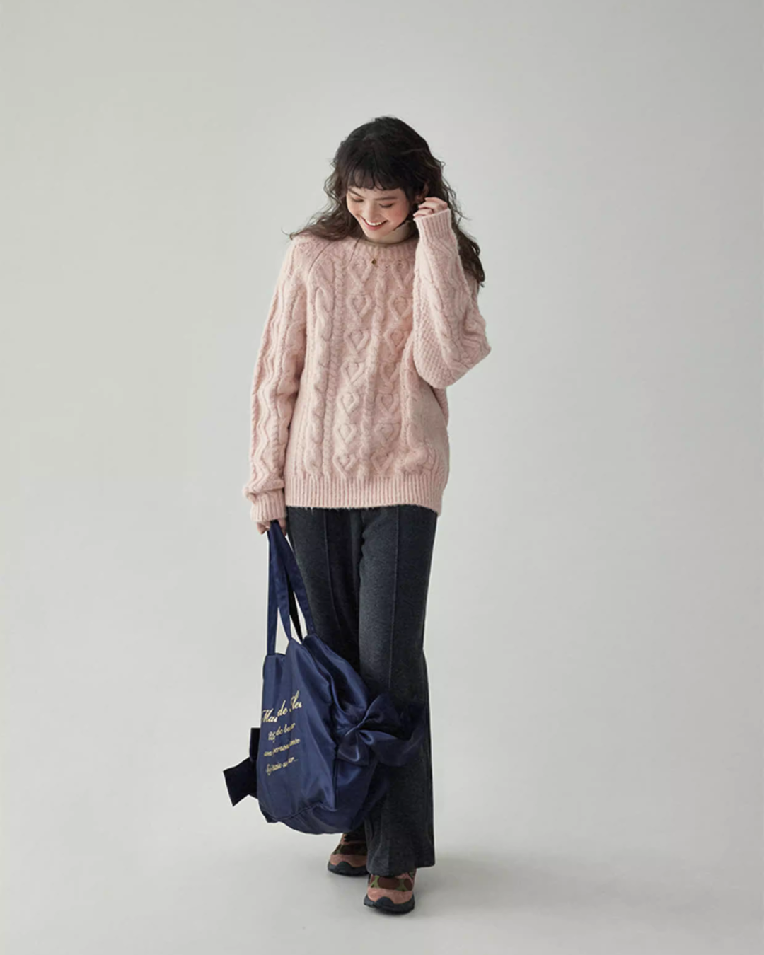 Round Neck Cable Knit Top Round Neck Cable Knit Top