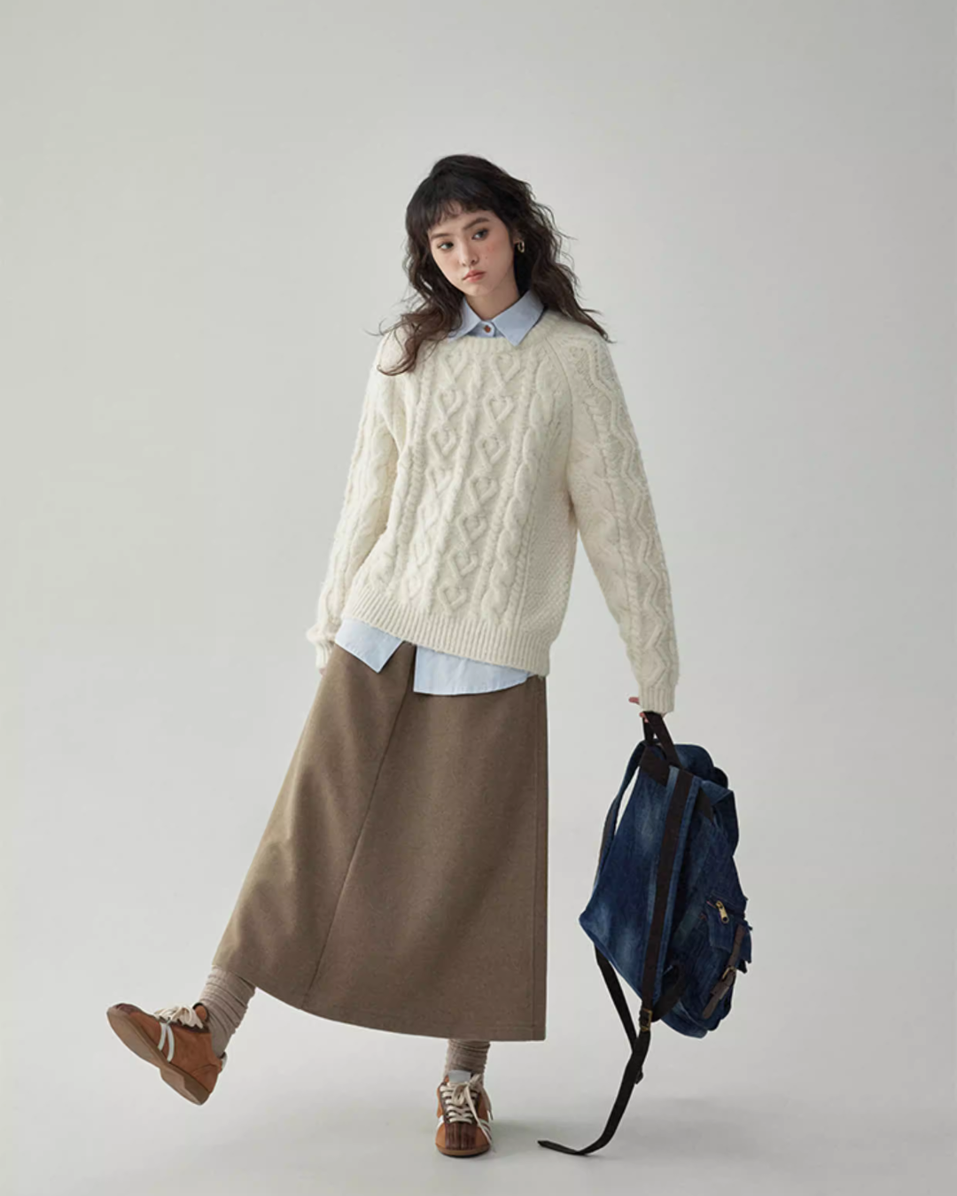Round Neck Cable Knit Top Round Neck Cable Knit Top