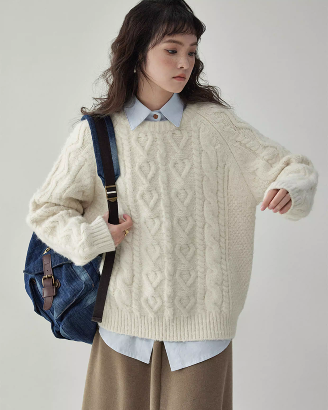 Round Neck Cable Knit Top Round Neck Cable Knit Top