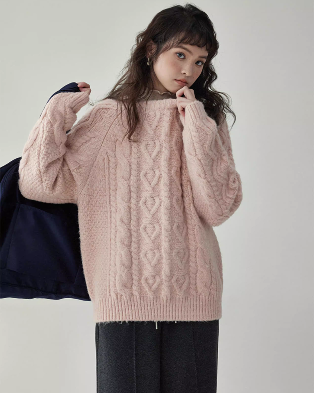 Round Neck Cable Knit Top Round Neck Cable Knit Top