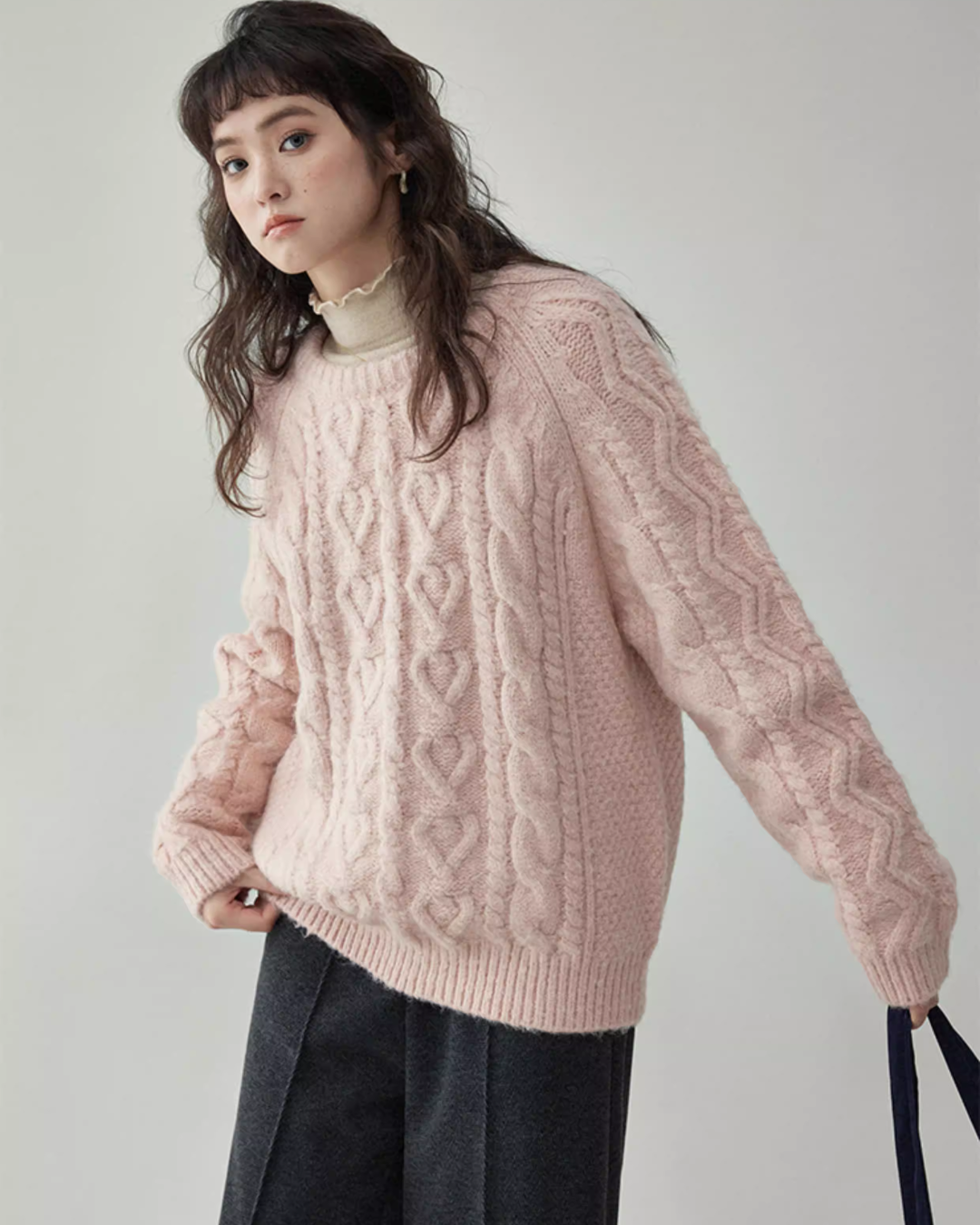 Round Neck Cable Knit Top Round Neck Cable Knit Top