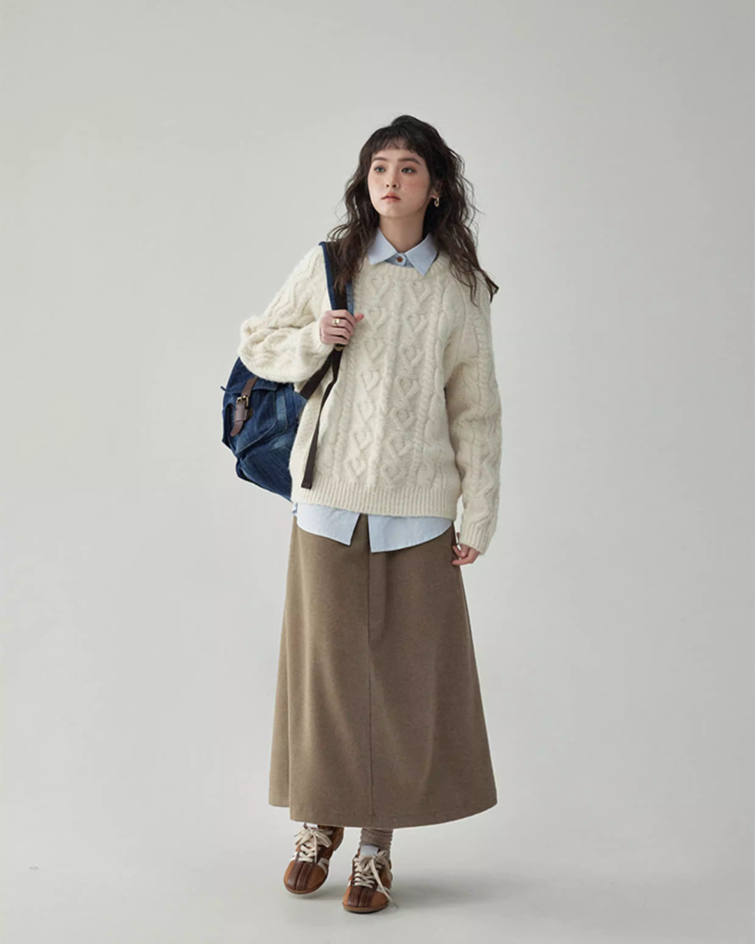 Round Neck Cable Knit Top Round Neck Cable Knit Top