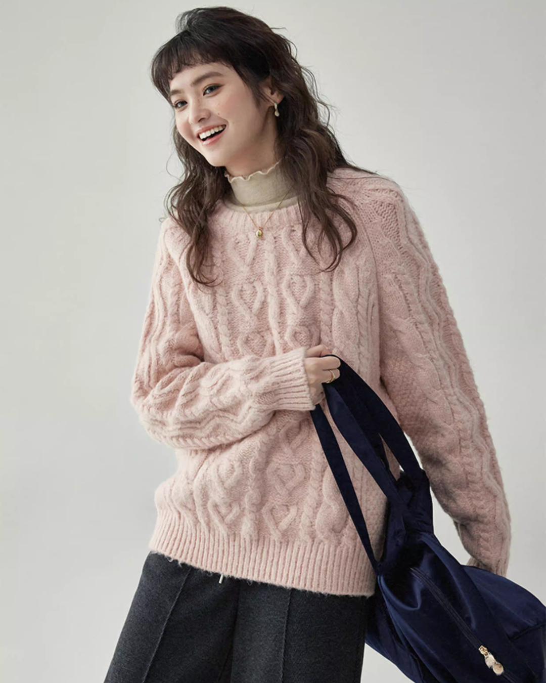 Round Neck Cable Knit Top Round Neck Cable Knit Top