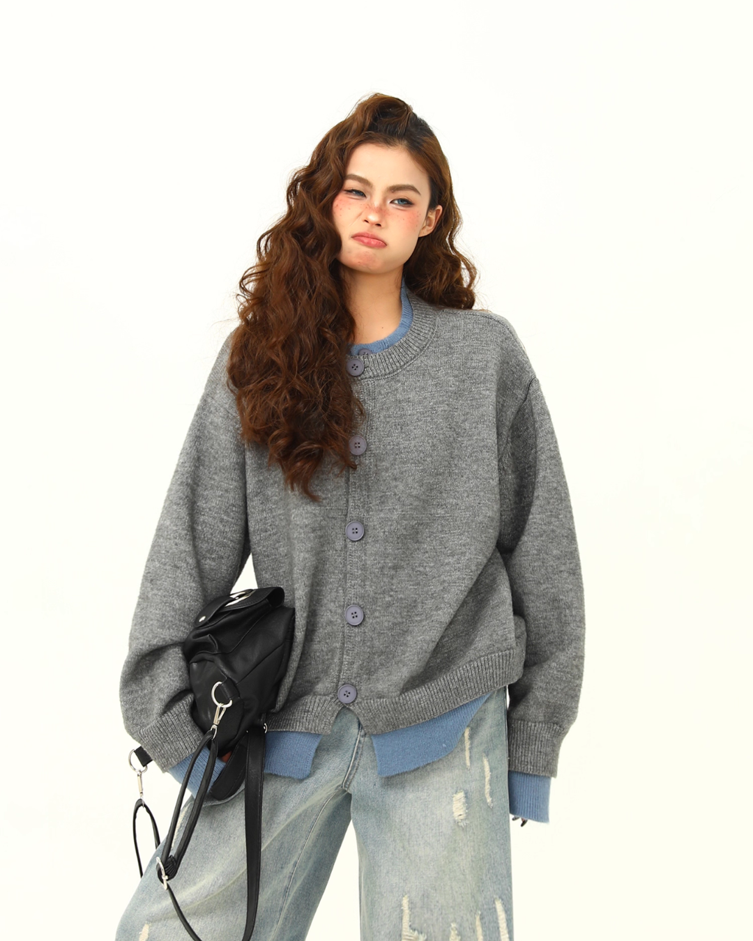 Round Neck Knit Cardigan Round Neck Knit Cardigan