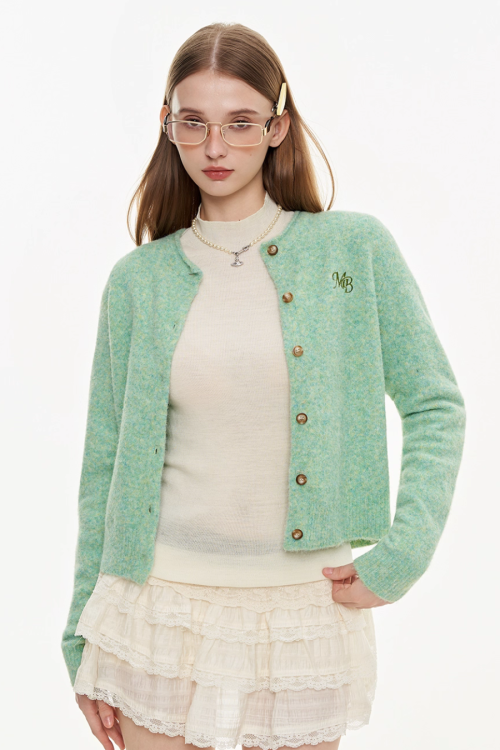 Round Neck Knit Cardigan