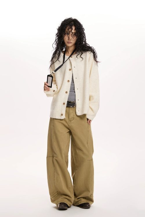 Round Neck Knit Cardigan