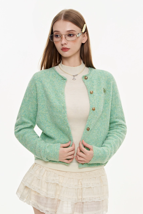 Round Neck Knit Cardigan