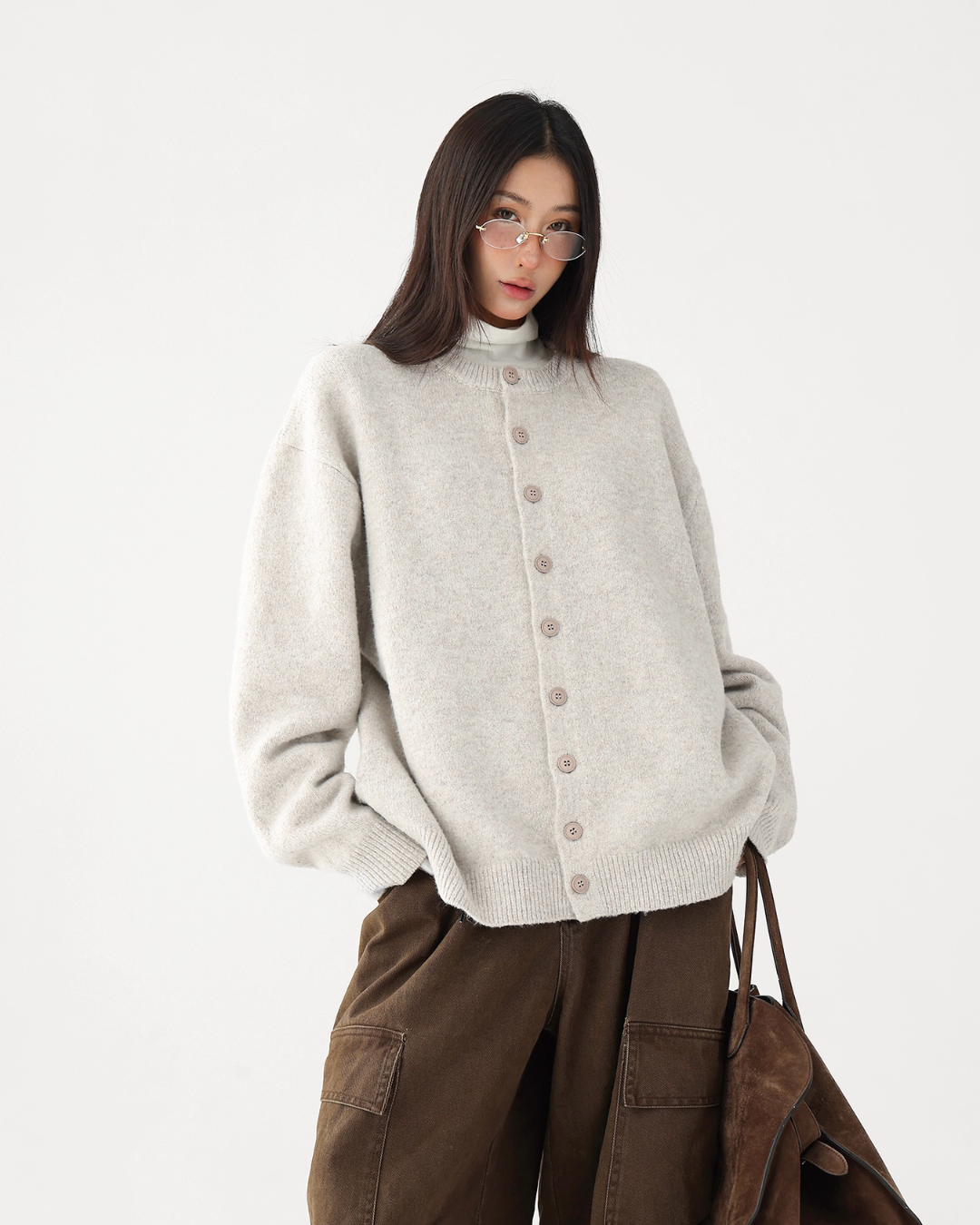 Round-Neck Knit Cardigan Round-Neck Knit Cardigan