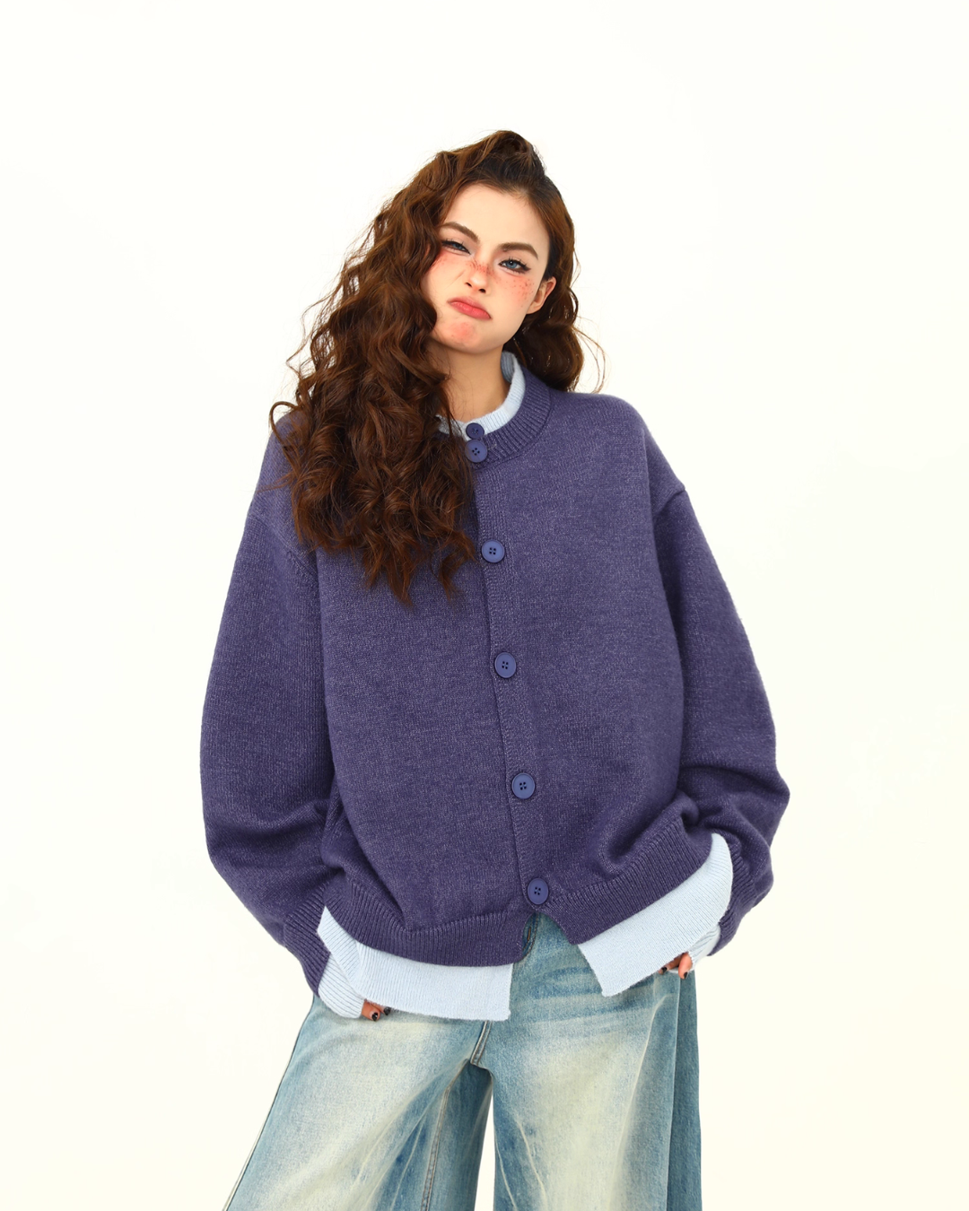 Round Neck Knit Cardigan Round Neck Knit Cardigan