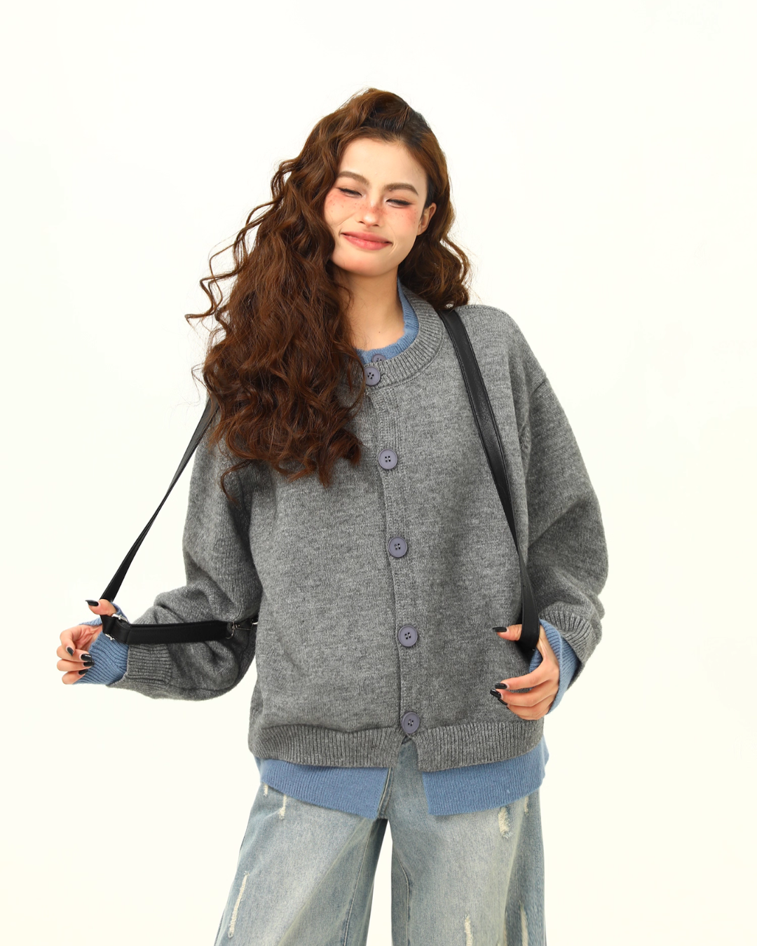 Round Neck Knit Cardigan Round Neck Knit Cardigan