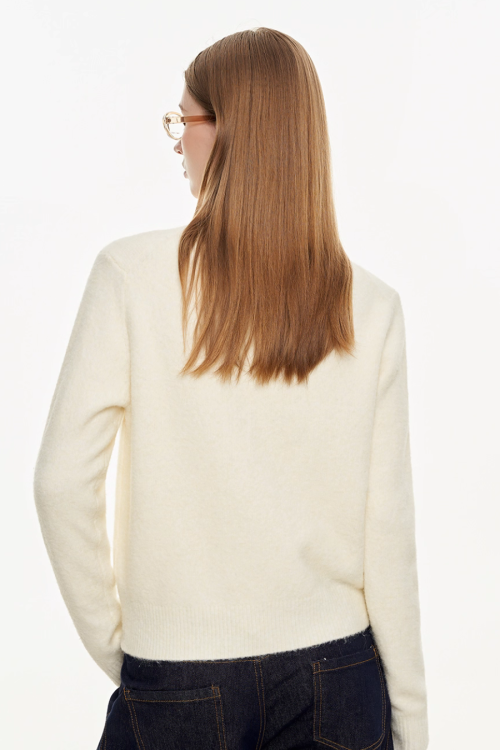 Round Neck Knit Cardigan