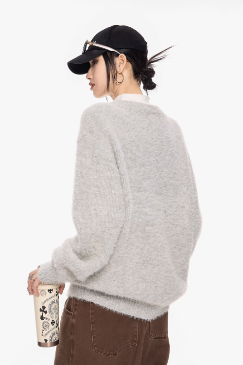 Round Neck Knit Cardigan