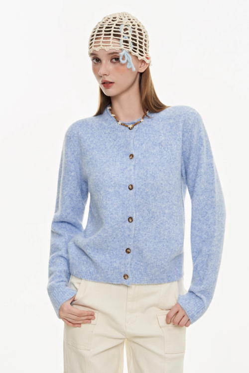 Round Neck Knit Cardigan