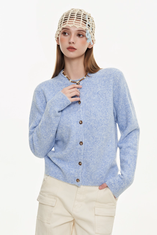 Round Neck Knit Cardigan