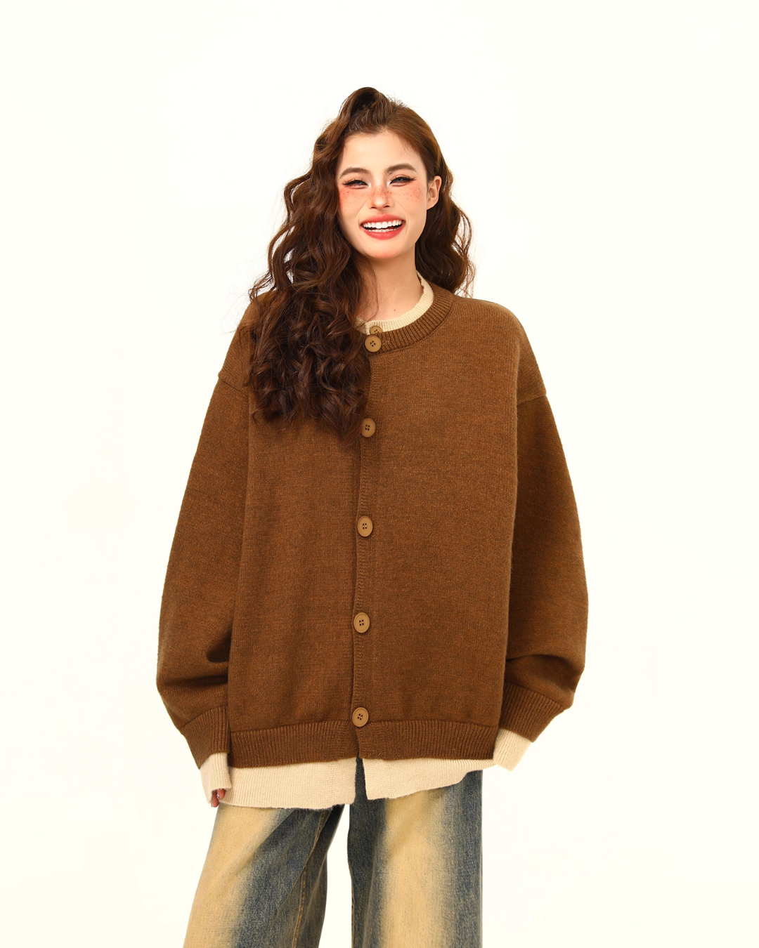Round Neck Knit Cardigan Round Neck Knit Cardigan